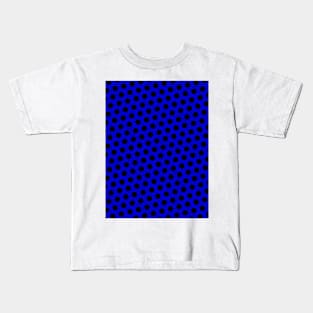 Pattern hexagon blue on black background Kids T-Shirt